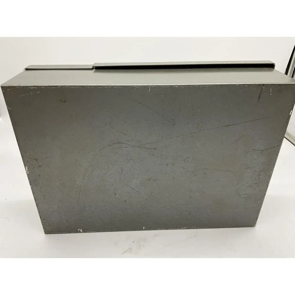 Vintage Protecto Gray Steel Security Lock Box‎ Cash Document Safe No Key